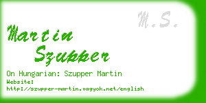 martin szupper business card